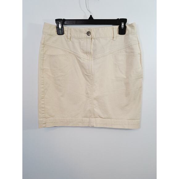 346 Brooks Brothers Women's Cream Khaki Color Short Pencil Skirt In Size 8 - Picture 1 of 5
